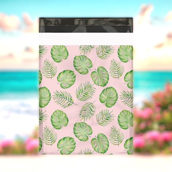 25 10X13 Poly Mailers Palm Leaves, Shipping Envelopes PRICE IS FIRM - Picture 2 of 15